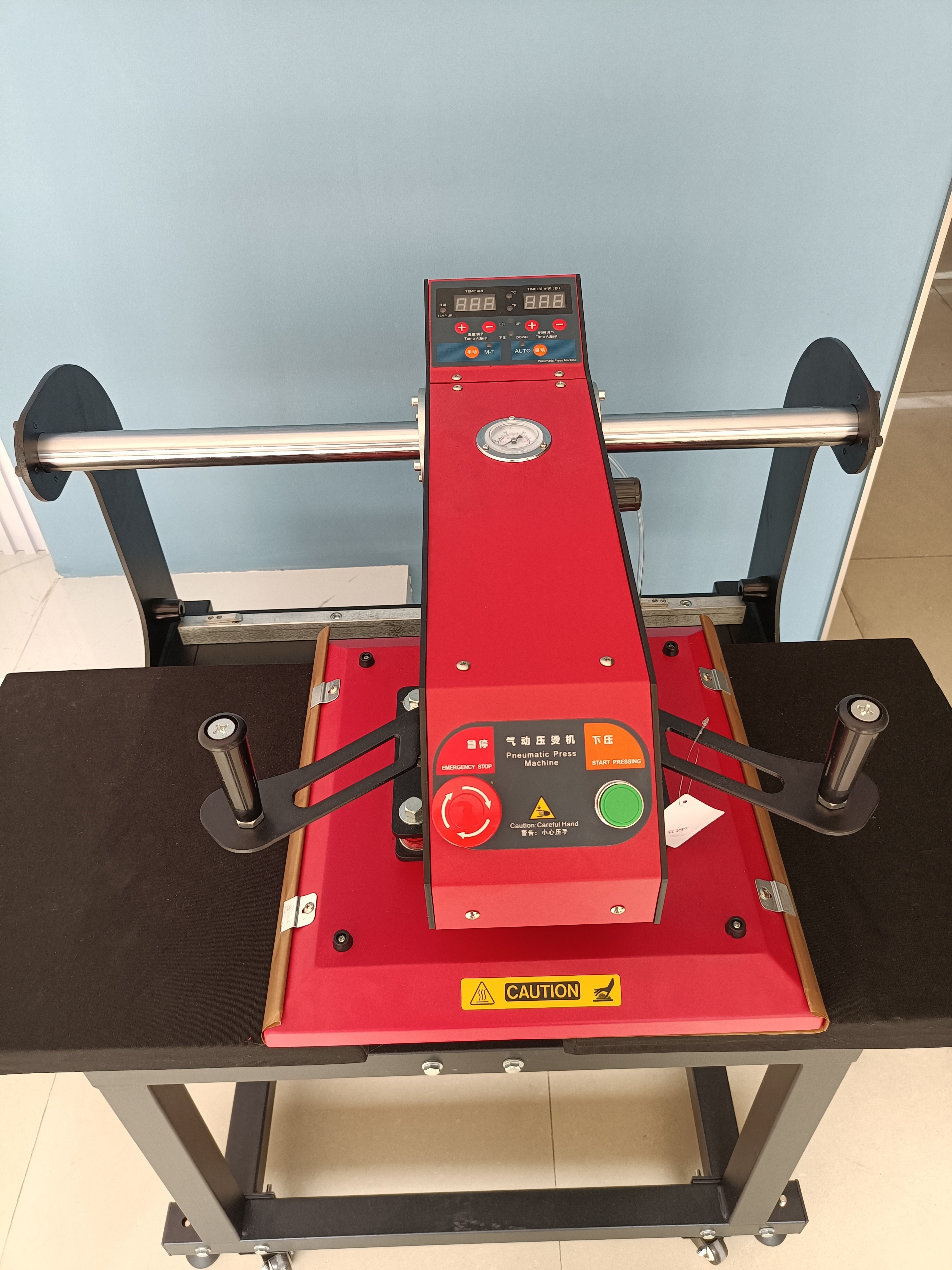 38x38cm Double station pneumatic heat press machine for t shirt Work with DTF printer the best Printing machine for clothes
