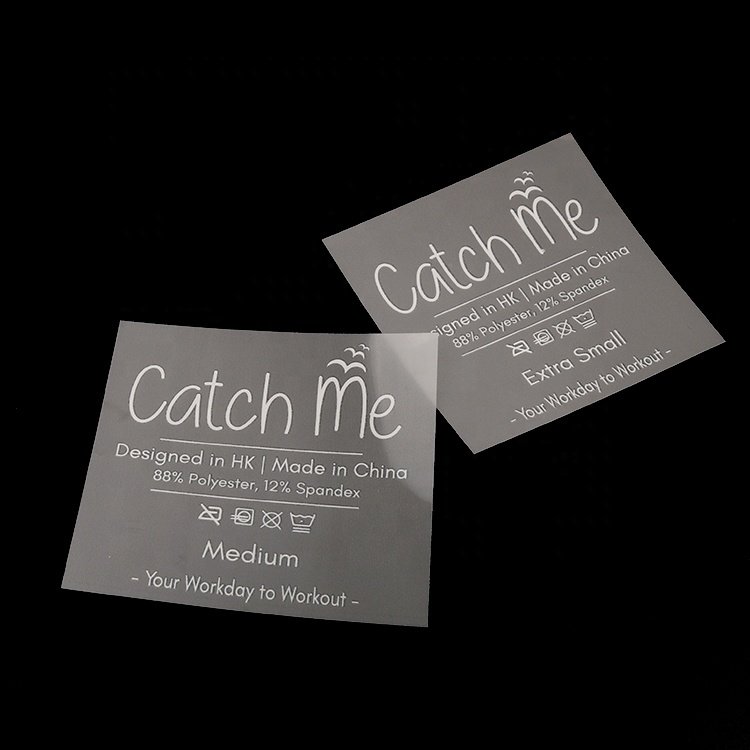 OEM Design Custom Printing Washing Instruction Heat Transfer Care Size Labels for Cotton Garments