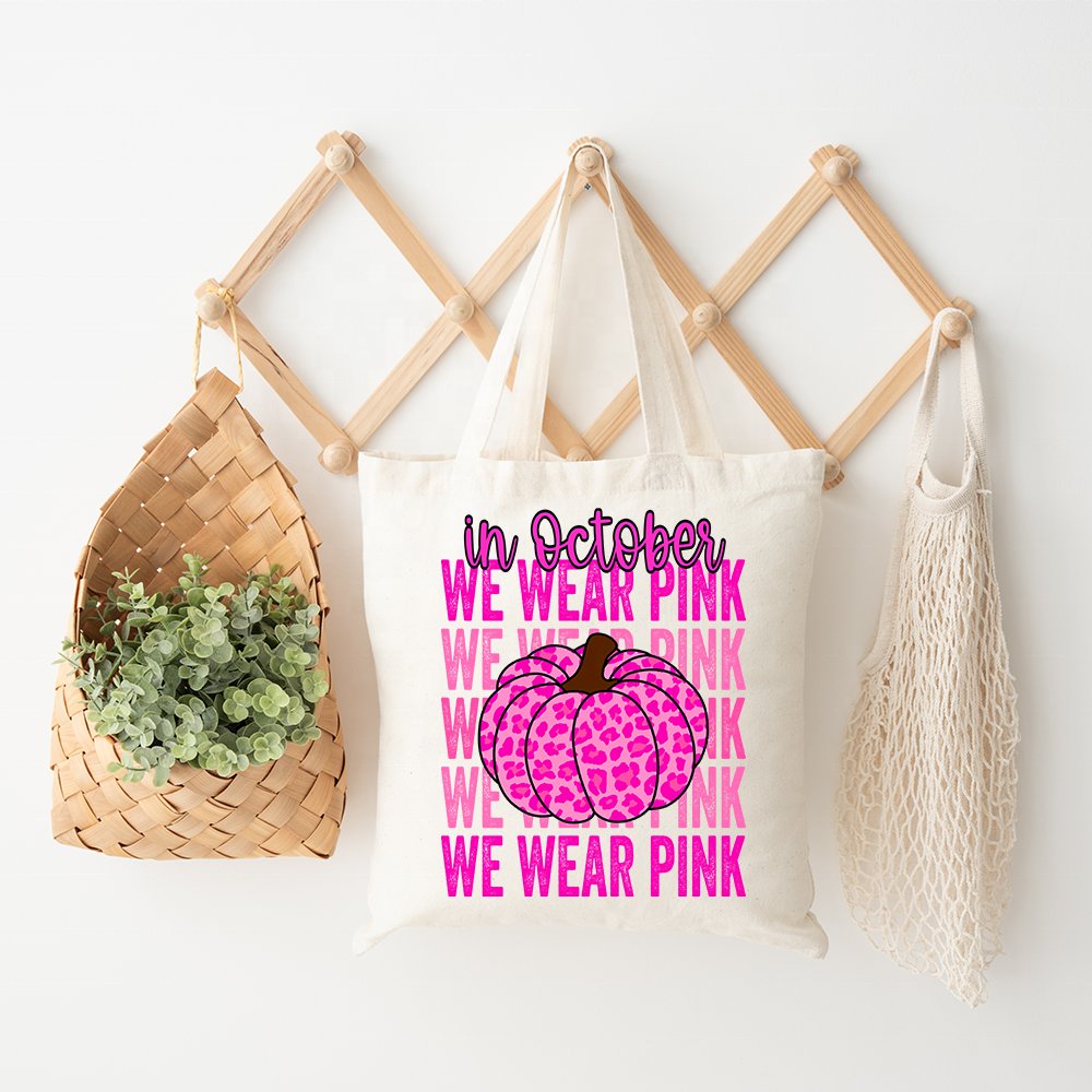 New In October We Wear Pink Breast Cancer Awareness Iron on Decals Hope Survivor Transfer Stickers Ready To Press For T-Shirts