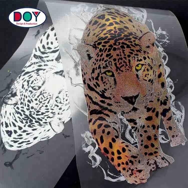 New Design Custom Discolorable Tiger Logo Plastisol Heat Transfers Printing Press Clothing Label for T-shirt
