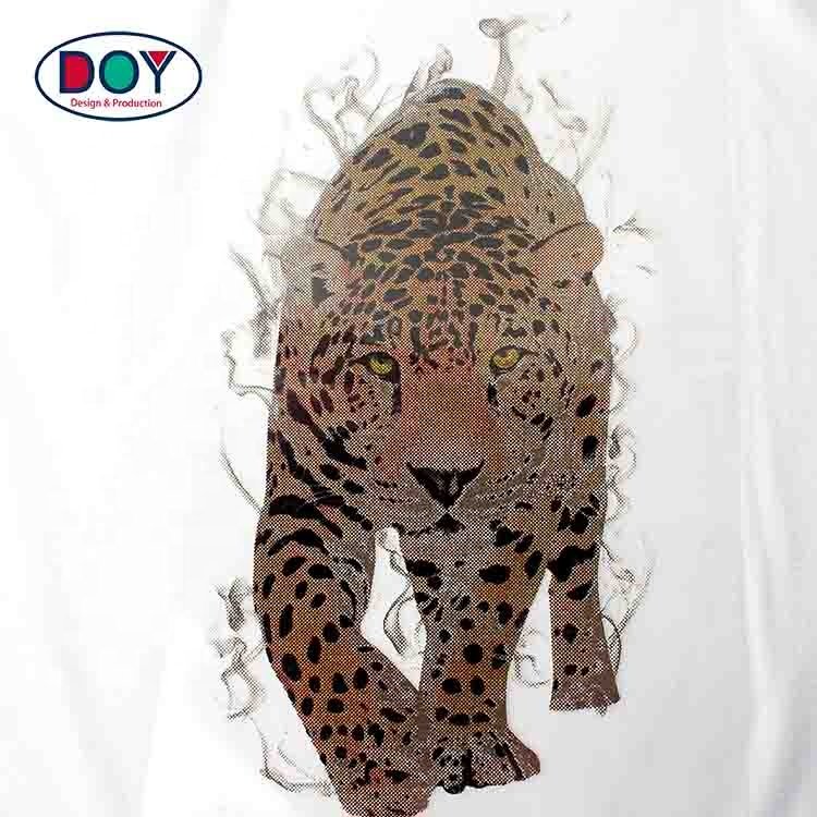 New Design Custom Discolorable Tiger Logo Plastisol Heat Transfers Printing Press Clothing Label for T-shirt