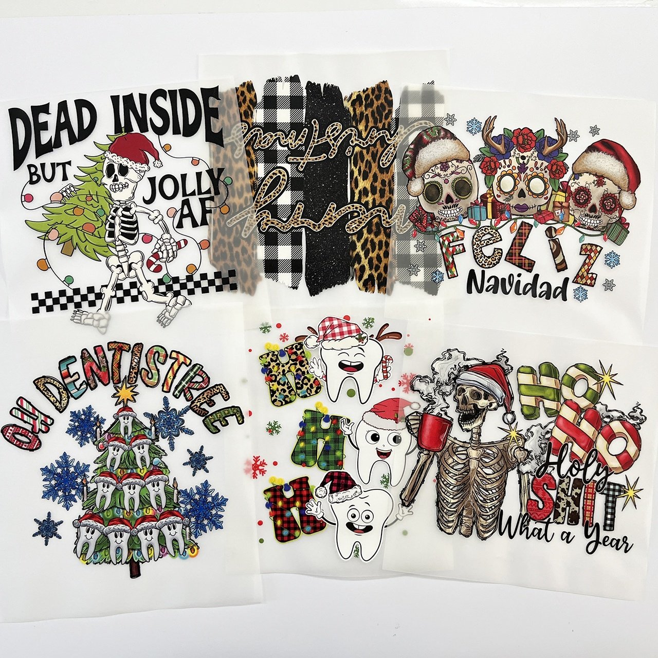 Wholesale Christmas waterproof custom printed labels good hand feeling dtf transfers printing for t shirt