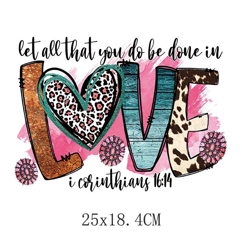 Colorful Letter LOVE Iron On Wholesale dtf Heat Transfer Valentine's Day Patch
