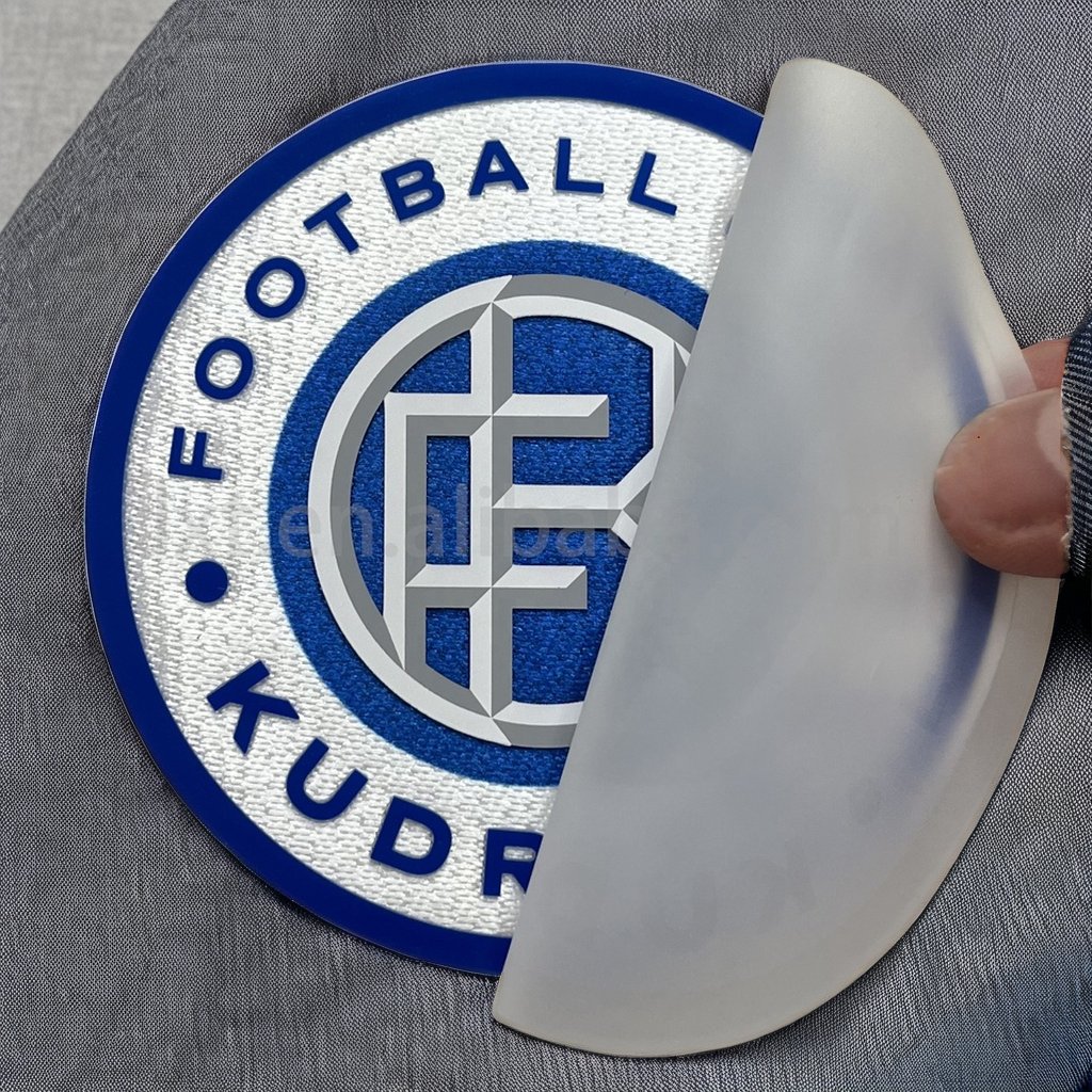 Tatami Rubber Silicone Labels Wholesale Custom Soccer Team Club Logo Heat Transfer Printing Patches