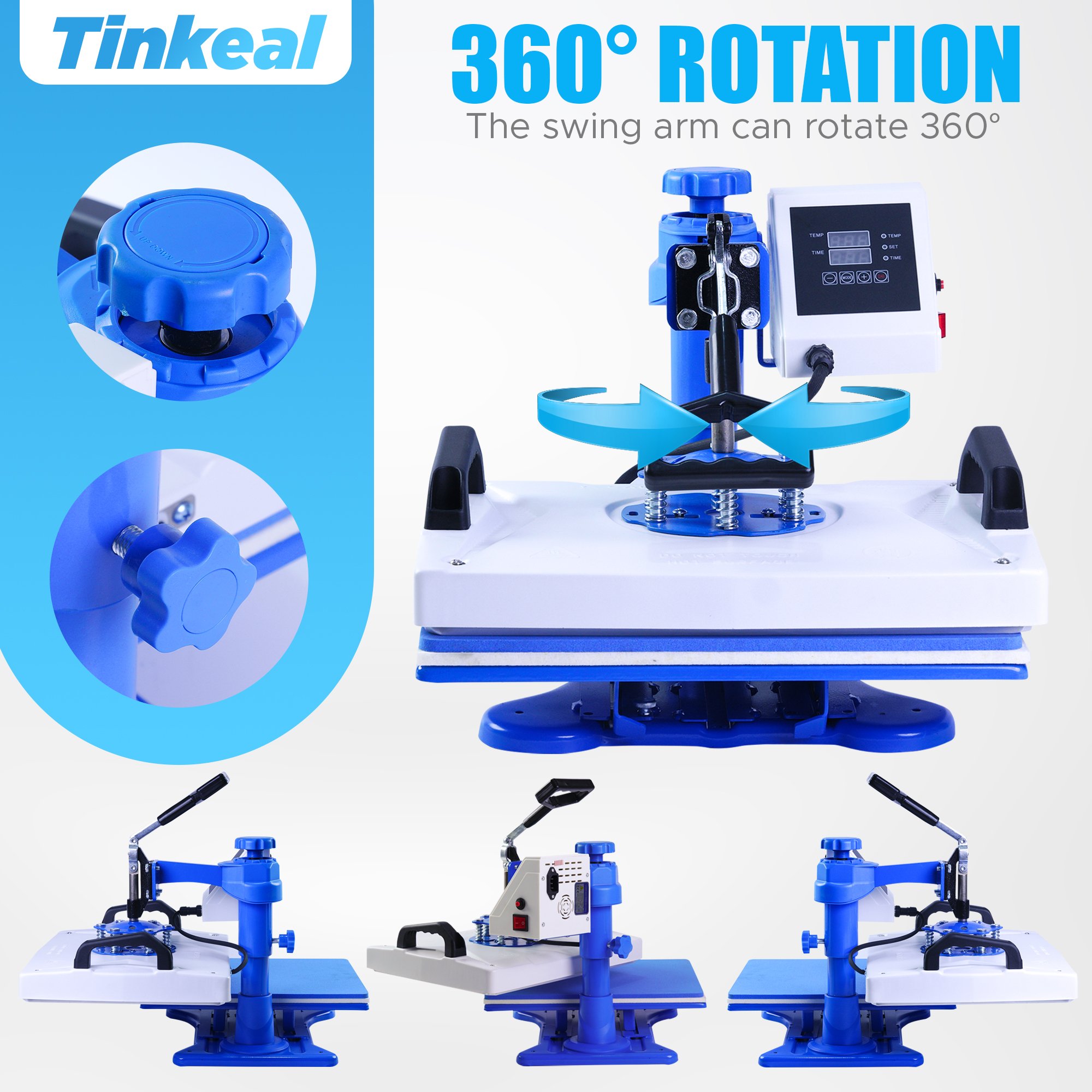 NEW 5 in 1 heat press machine, Multi-functional t-shirt sublimation machine, T shirt mug hat plate printing machine
