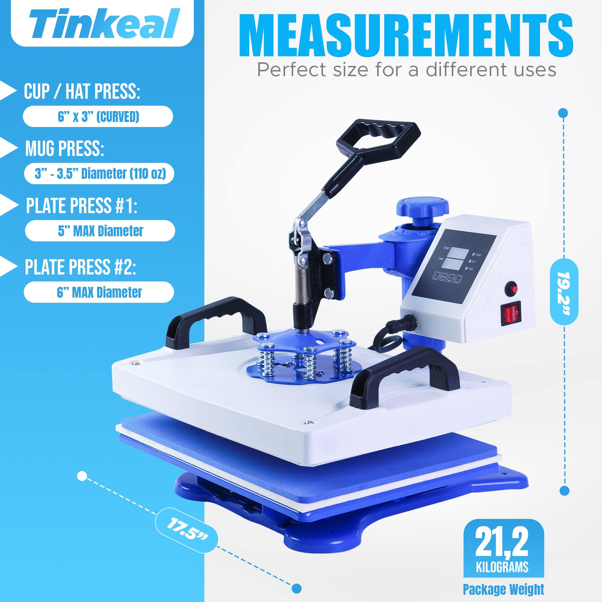 NEW 5 in 1 heat press machine, Multi-functional t-shirt sublimation machine, T shirt mug hat plate printing machine