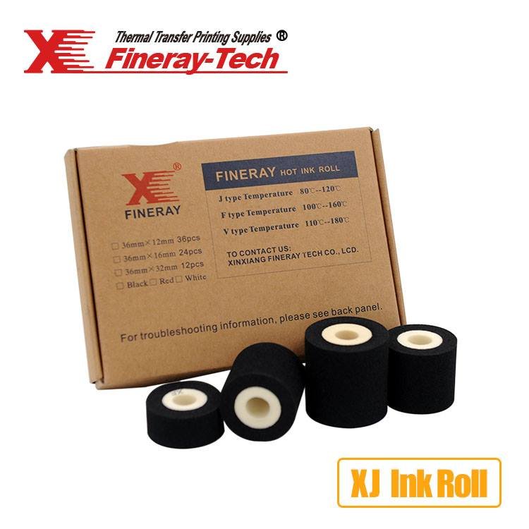 XJ 36mm*12mm Date Number Print Plastisol Ink Thermal Transfer Printing Black Solid Hot Ink Roller