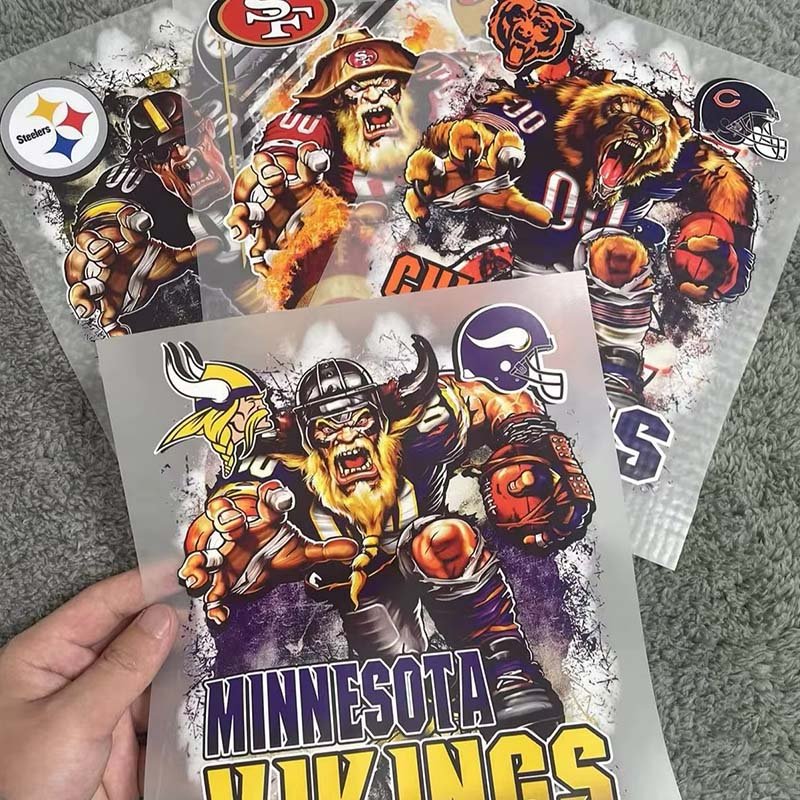 wholesale waterproof dtf transfers designs Iron On Sticker custom Transfer Printing Logo heat Transfer Designs For T-shirts