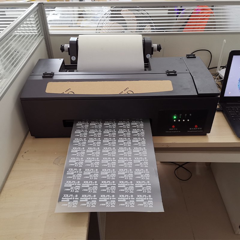 33CM Punehod L1800 DTF Transfer Printer with Calca PET Film Roll Feeder Holder Tshirt Textile Denim Jean Skirt Printing Machine