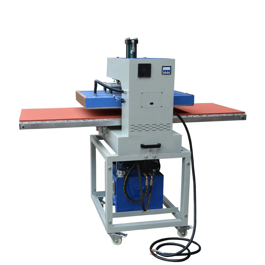 Factory Heating Plate Movable Double Station Hydraulic Heat Press Machine for T shirt leather 38*38