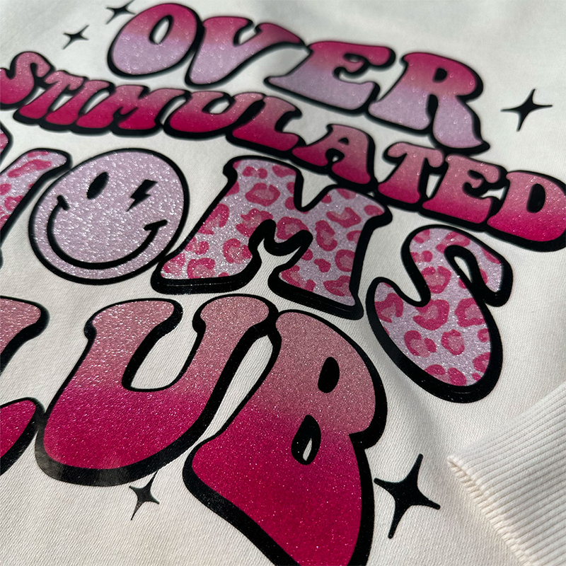 glitter iron-on transfer heat transfer printed iron on pu glitter heat transfer vinyl glitter