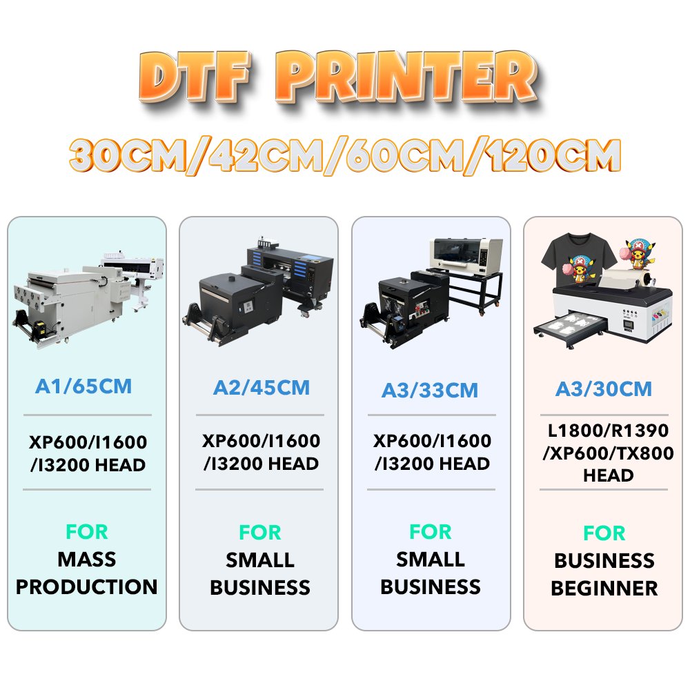 A3 DTF inkjet printer set heat transfer t-shirt printing machine direct to film printer with XP600 print head