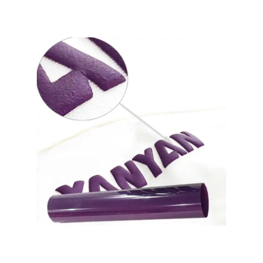 Hongcai custom puff heat transfer printing 3D foam vinyl heat transfer vinyl roll puff print transfers