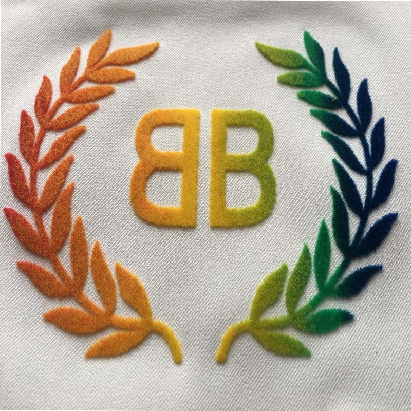 Custom Black Letter Flocking Velvet Heat Transfer Printing