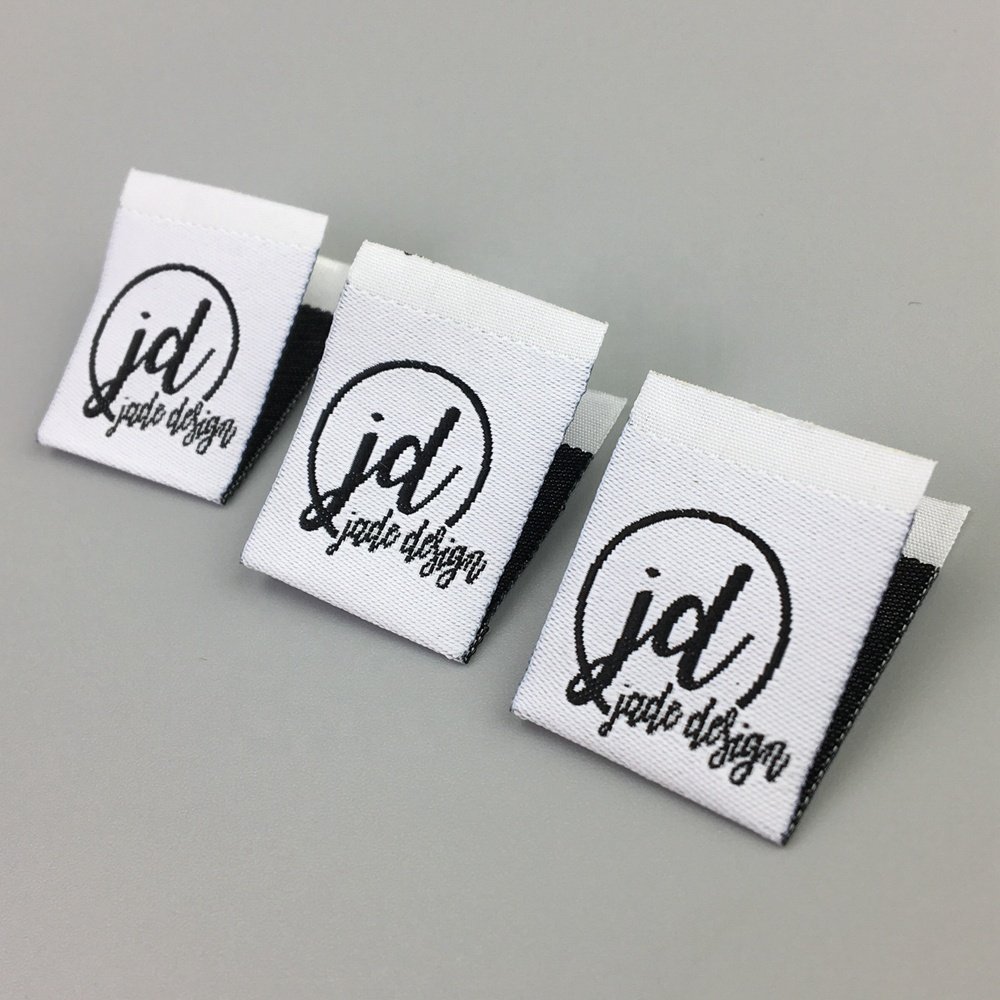 custom logo print heat transfer satin garment tag woven clothing neck label