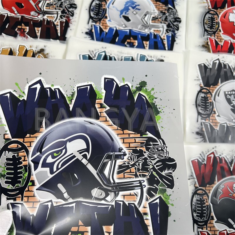 Manufacturer NFL's latest design Custom DTF Transfers Printing Screen Heat Transfer vinyl Heat Iron on Stickers For Tshirts