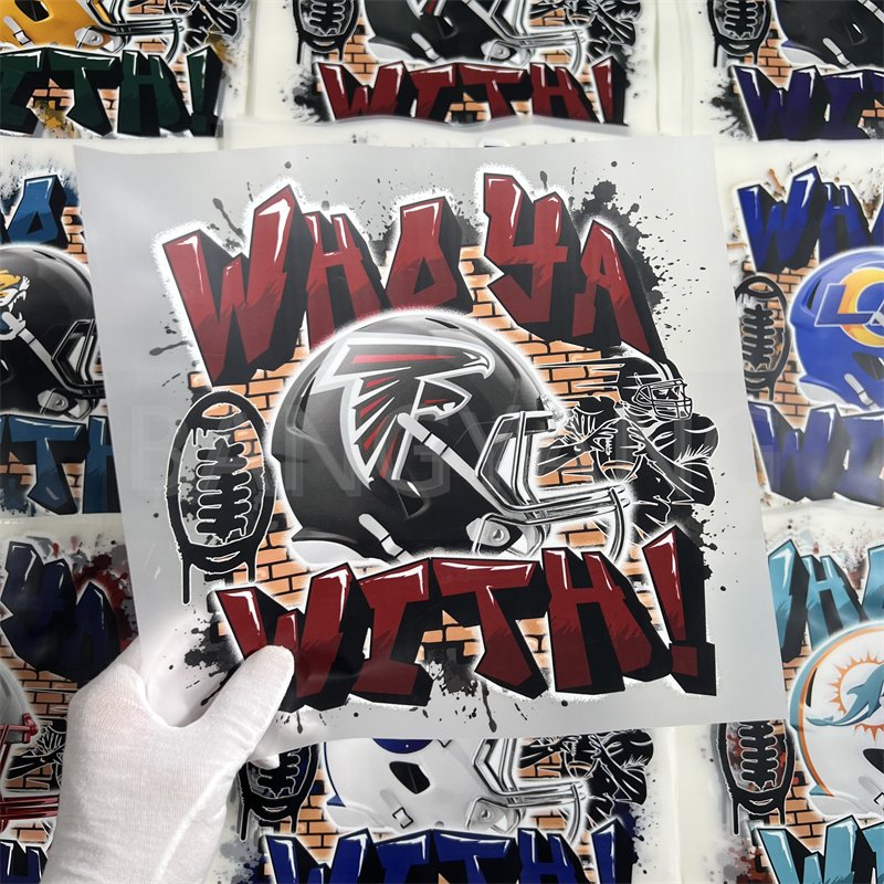 Manufacturer NFL's latest design Custom DTF Transfers Printing Screen Heat Transfer vinyl Heat Iron on Stickers For Tshirts