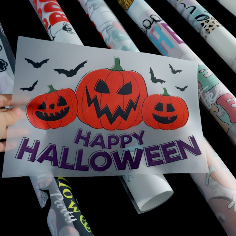Halloween Screen Print Transfers Custom Design T-shirts Hoodies with Heat Ready to Press Wholesale Plastic Transfers