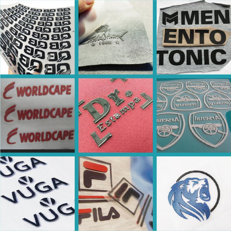 High Quality Custom Logo Iron Press 3D Rubber Silicone Labels Clothing Brand Heat Transfer Printing