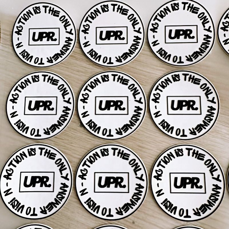 Customized recycled embossed stickers 3d rubber silicone heat transfer printing label dtf heat transfer patches for t-shirt