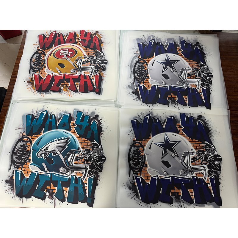 NFL heat transfer design Dtf catalog Ready To Press Designs Custom Logo Plastisol Heat Transfers Printing For T Shirt