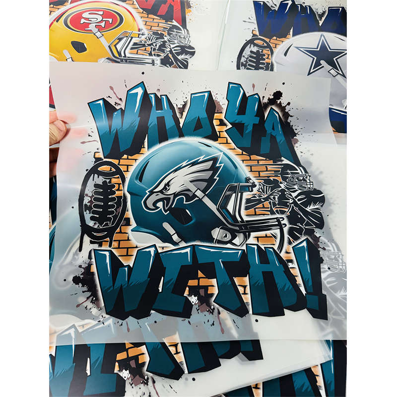NFL heat transfer design Dtf catalog Ready To Press Designs Custom Logo Plastisol Heat Transfers Printing For T Shirt