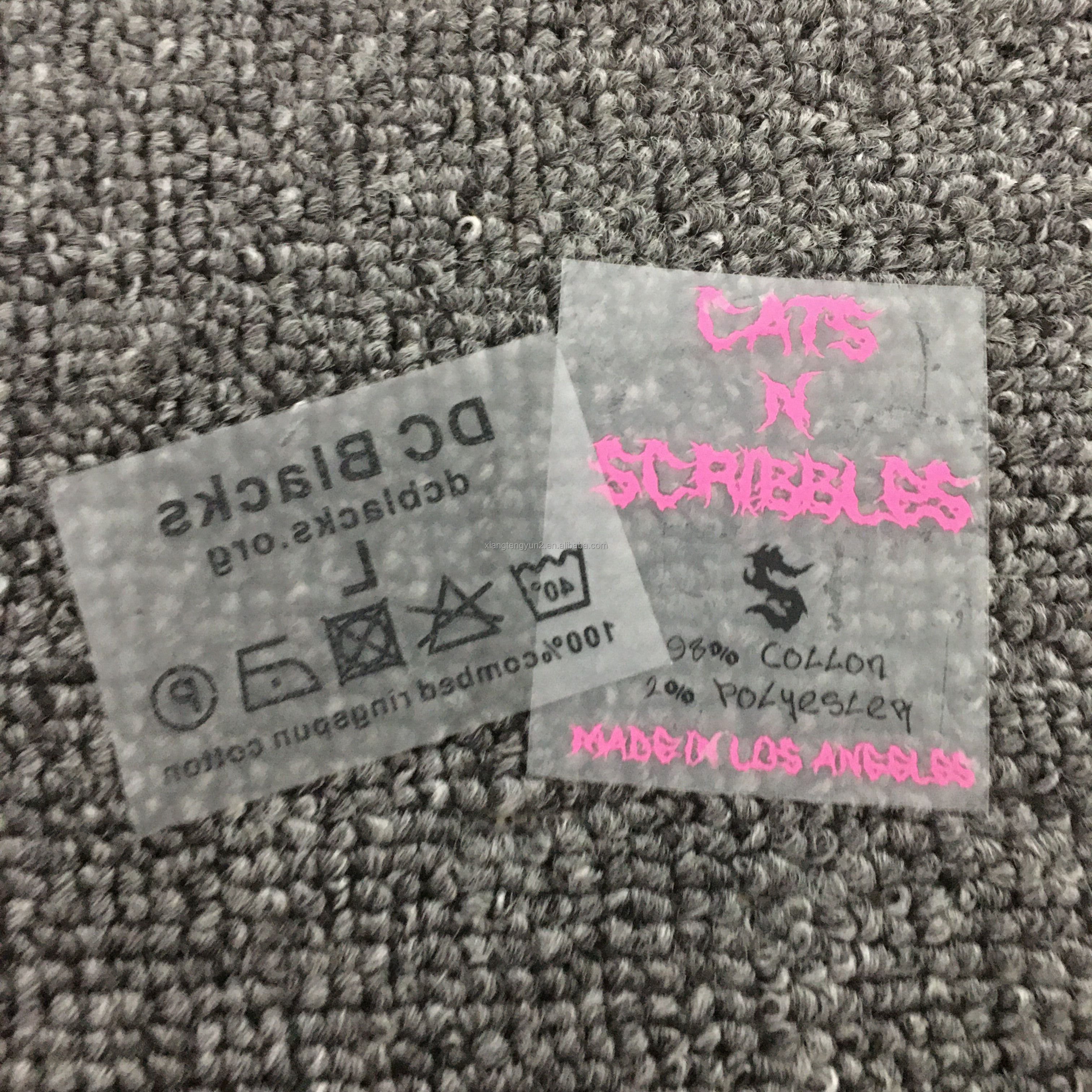 Manufacturers processing custom clothing hot stamping heat transfer wash label heat transfer clothes after the label