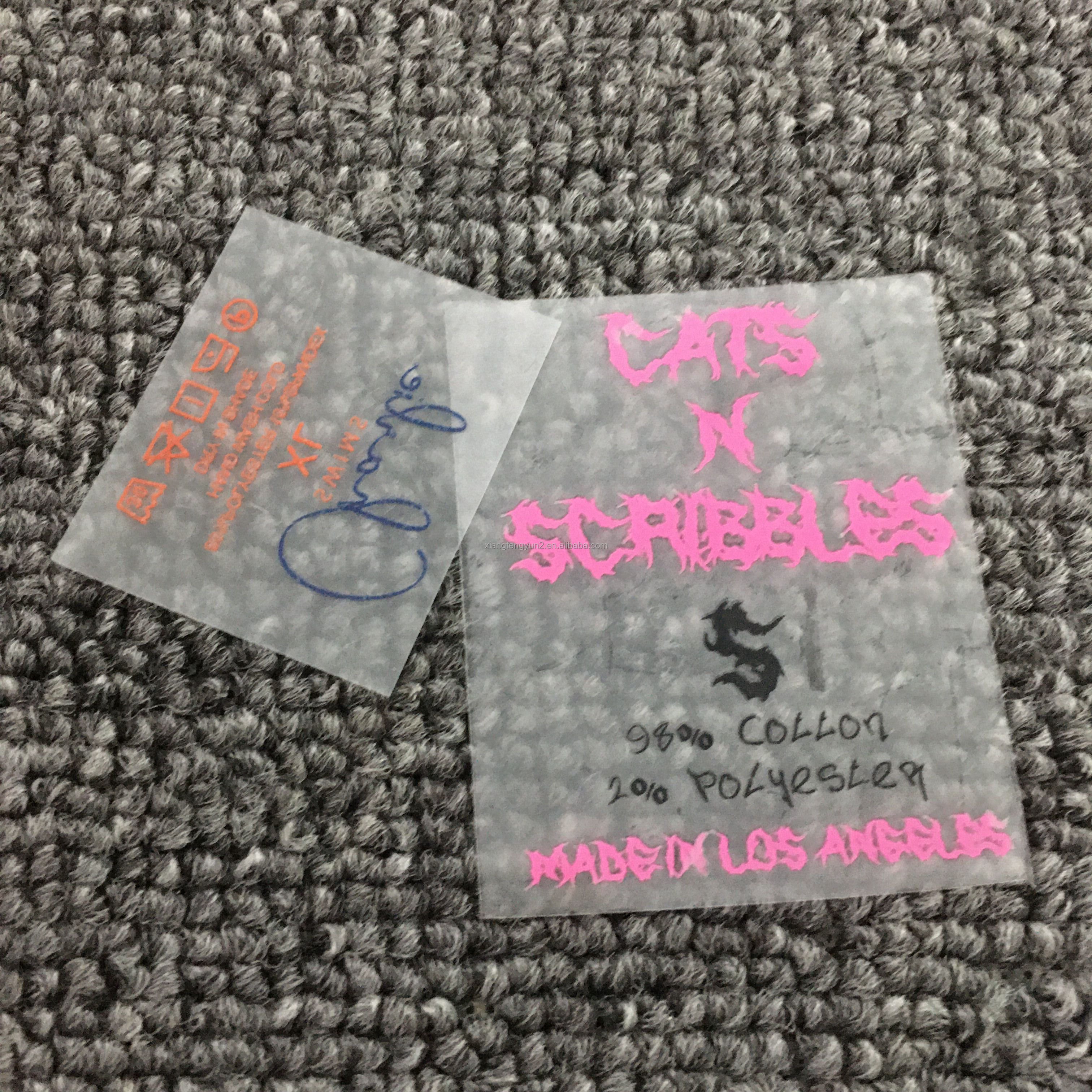 Manufacturers processing custom clothing hot stamping heat transfer wash label heat transfer clothes after the label