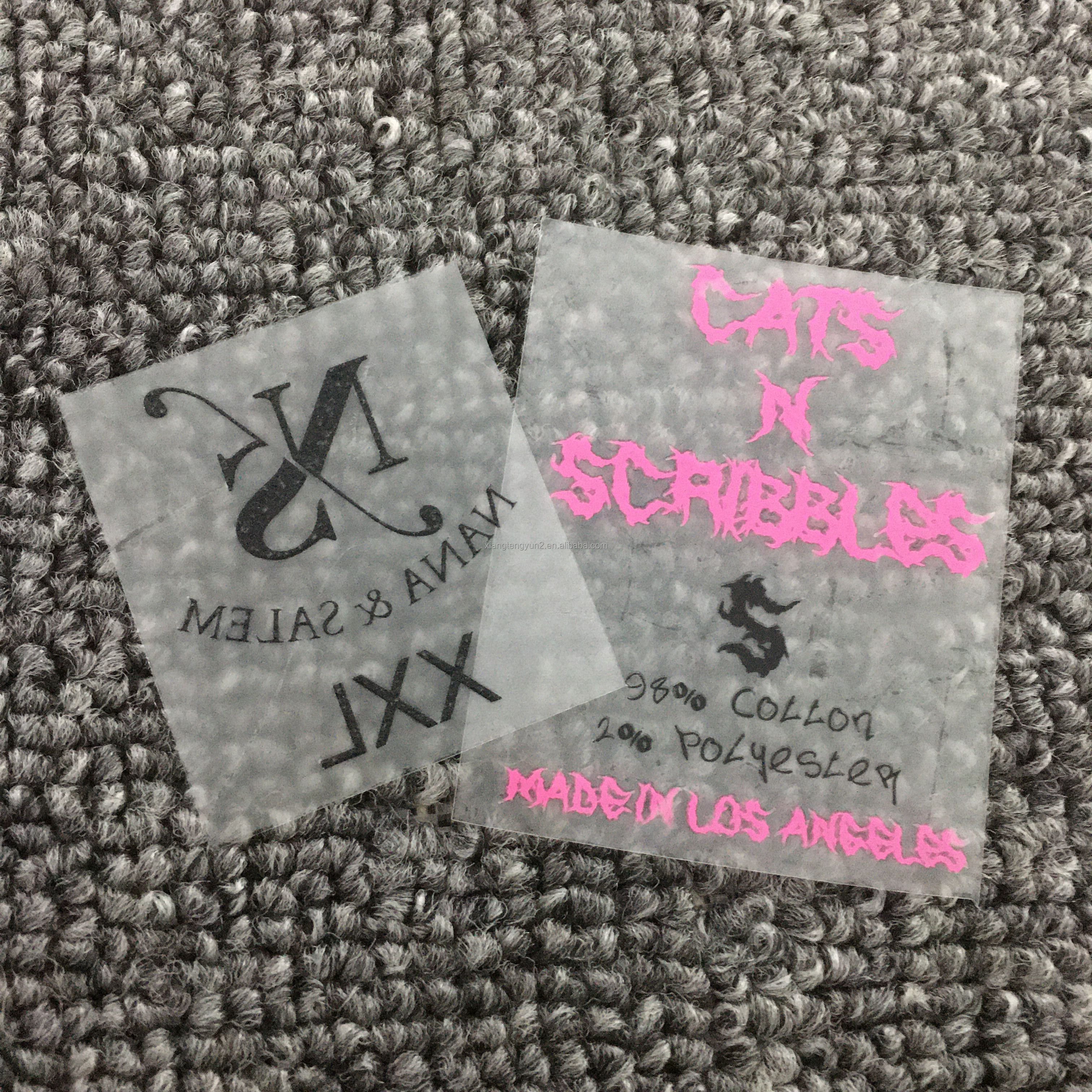 Manufacturers processing custom clothing hot stamping heat transfer wash label heat transfer clothes after the label