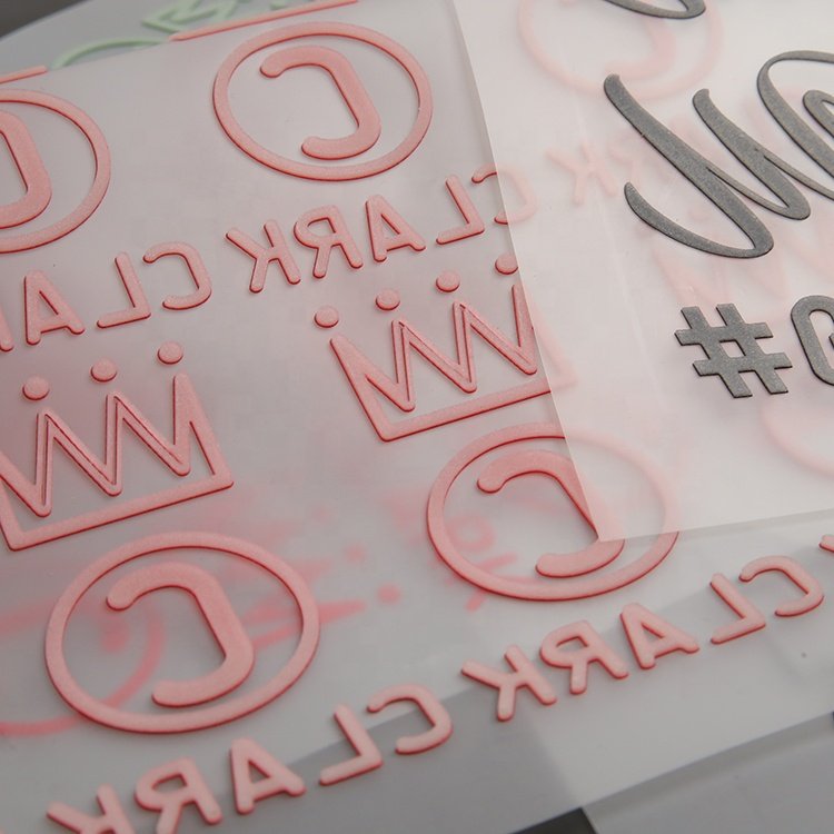 Custom 3D Number Colorful Brand Name Logo Silicone Heat Transfer Sticker Labels for Sports Clothing