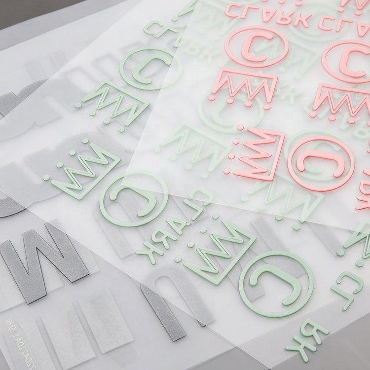 Custom 3D Number Colorful Brand Name Logo Silicone Heat Transfer Sticker Labels for Sports Clothing