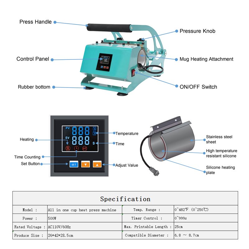 Usa Warehouse 10 12 20 30 Oz Automatic Mini Portable Sublimation Mug Cup Heat Press Printing Transfer Tumbler Machines For Sale