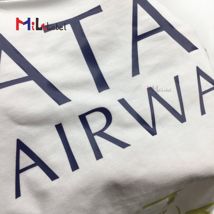 Wholesale custom transfer printing labels heat transfer logo printed Washing care label clothing tags clothing label for garment