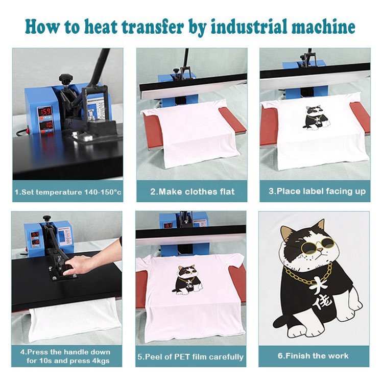 Custom Iron On Sticker Transfer Printing Fabric sublimation stickers Plastisol Heat Transfers For T-shirt