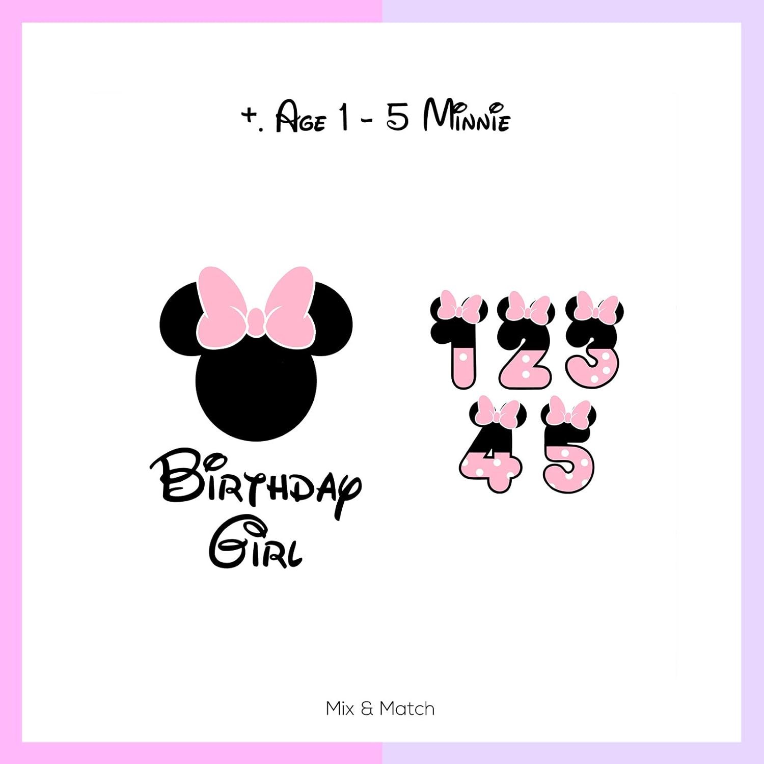 Matching Tees Mouse Silhouette Heat Transfer Vinyl Patches for Theme Park Vacation Birthday Party Clothing Patches