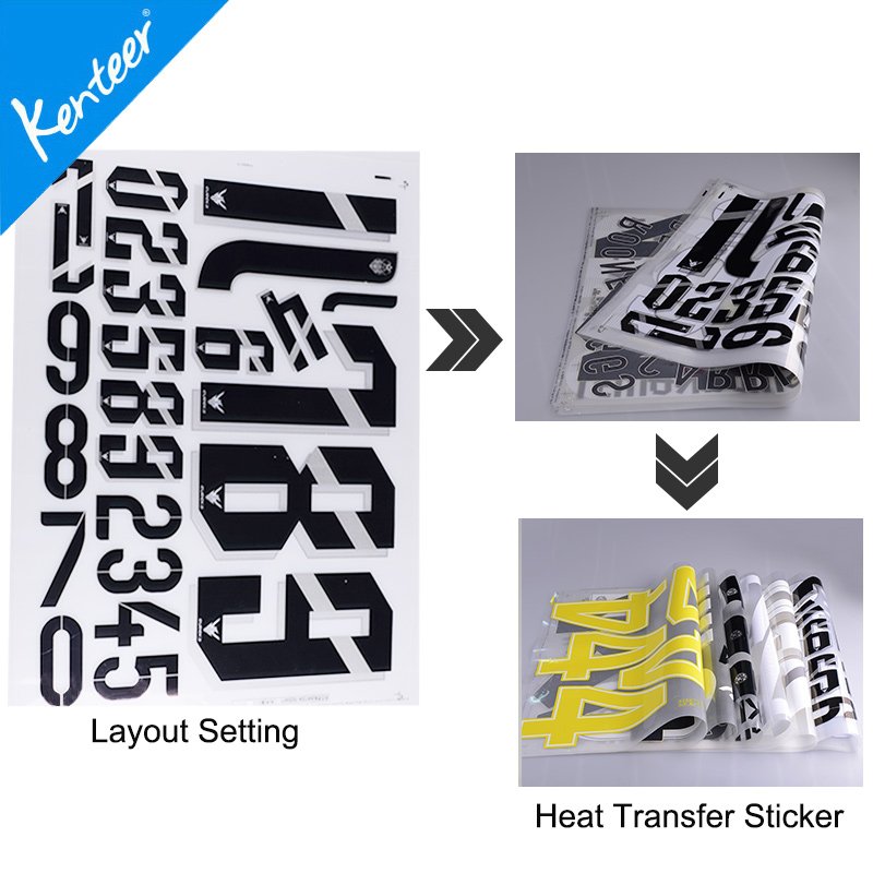 Custom Highly Stretch Full Color Heat Transfer Name Number For Football Jersey Numbers And Letters Transfers Printing