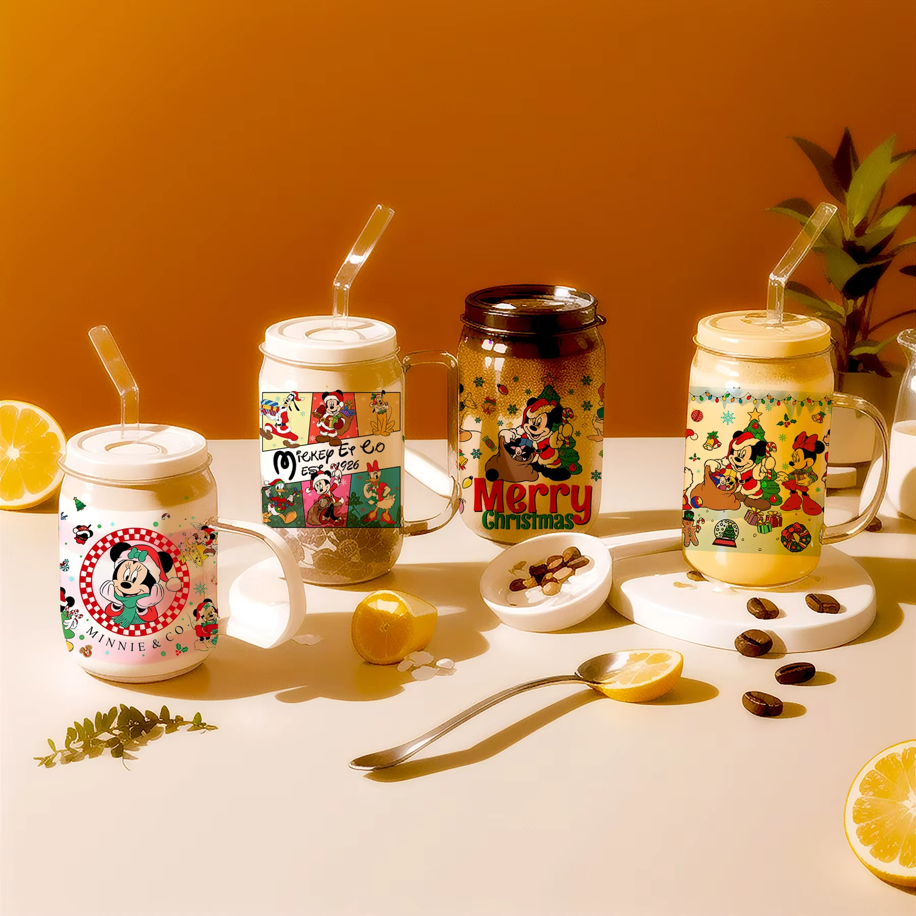 UV DTF Transfers Vinyl Sticker Cup Waterproof Wraps Custom PVC Size Christmas Washable Water Transfer Printing for Mugs