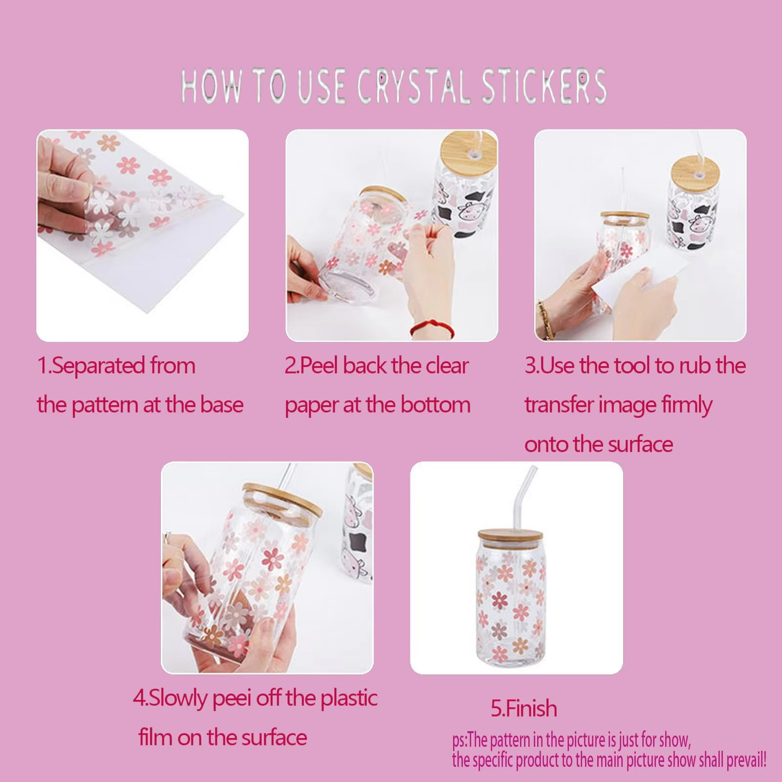UV DTF Transfers Vinyl Sticker Cup Waterproof Wraps Custom PVC Size Christmas Washable Water Transfer Printing for Mugs