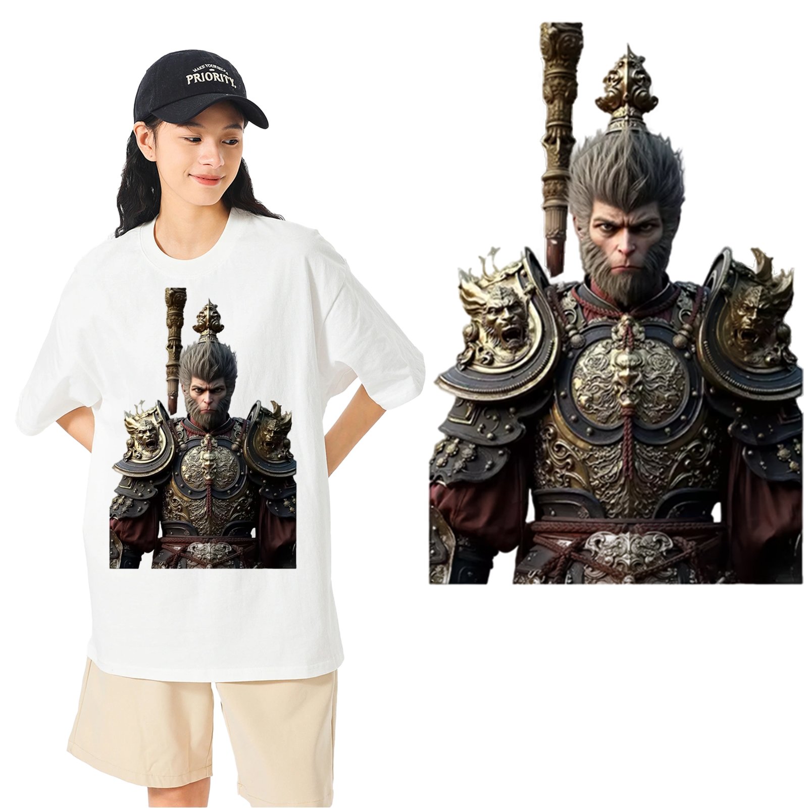 Black Myth Goku Transfer Printing Ready To Press Heat Transfer For Custom Screen Printing Design T-shirt Hoodie Dtf Stickers