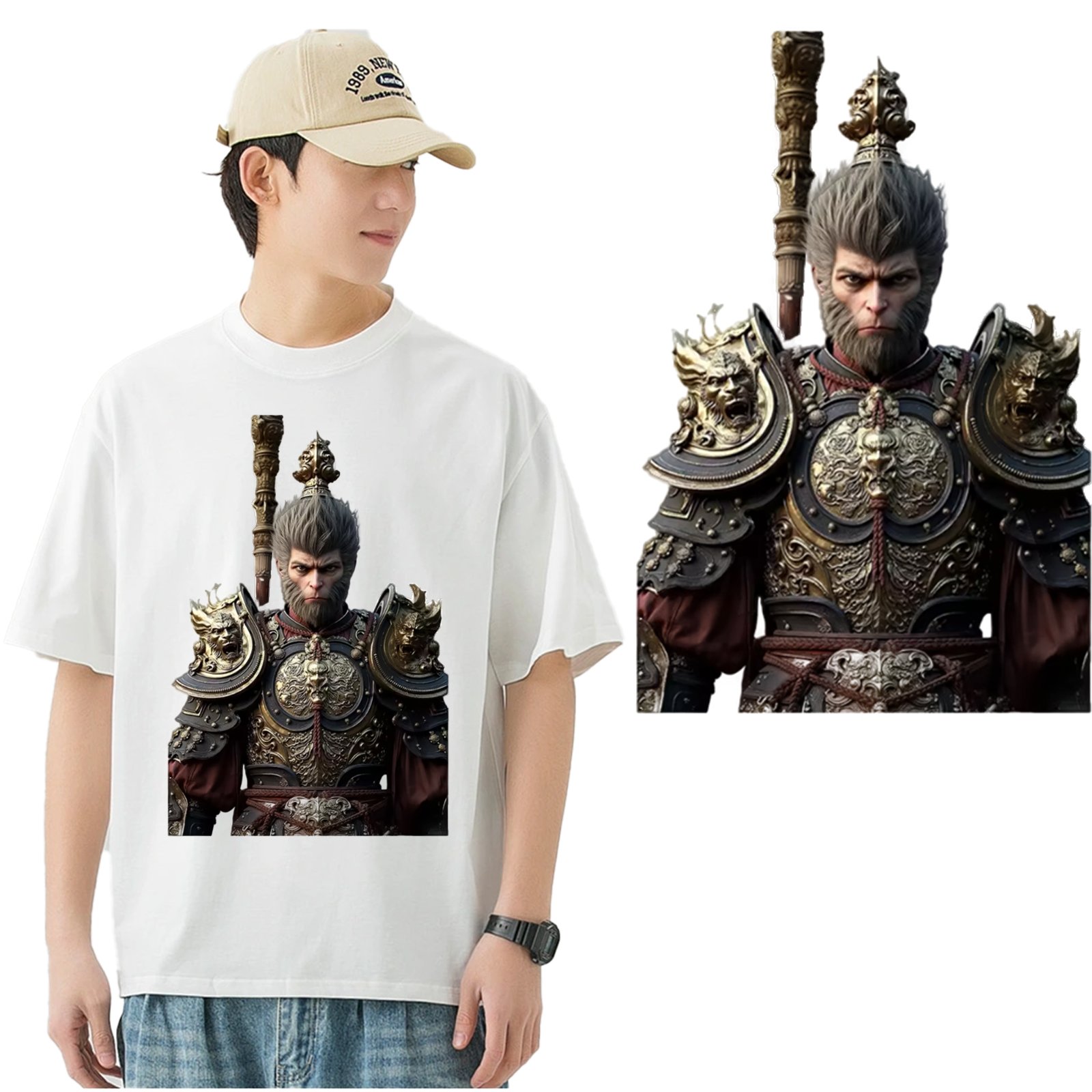 Black Myth Goku Transfer Printing Ready To Press Heat Transfer For Custom Screen Printing Design T-shirt Hoodie Dtf Stickers