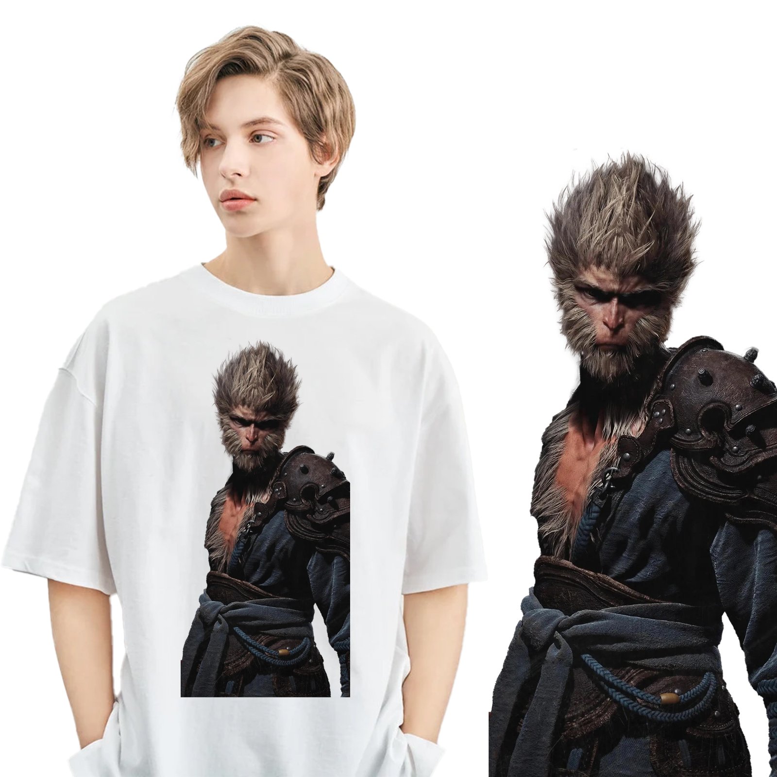 Black Myth Goku Transfer Printing Ready To Press Heat Transfer For Custom Screen Printing Design T-shirt Hoodie Dtf Stickers