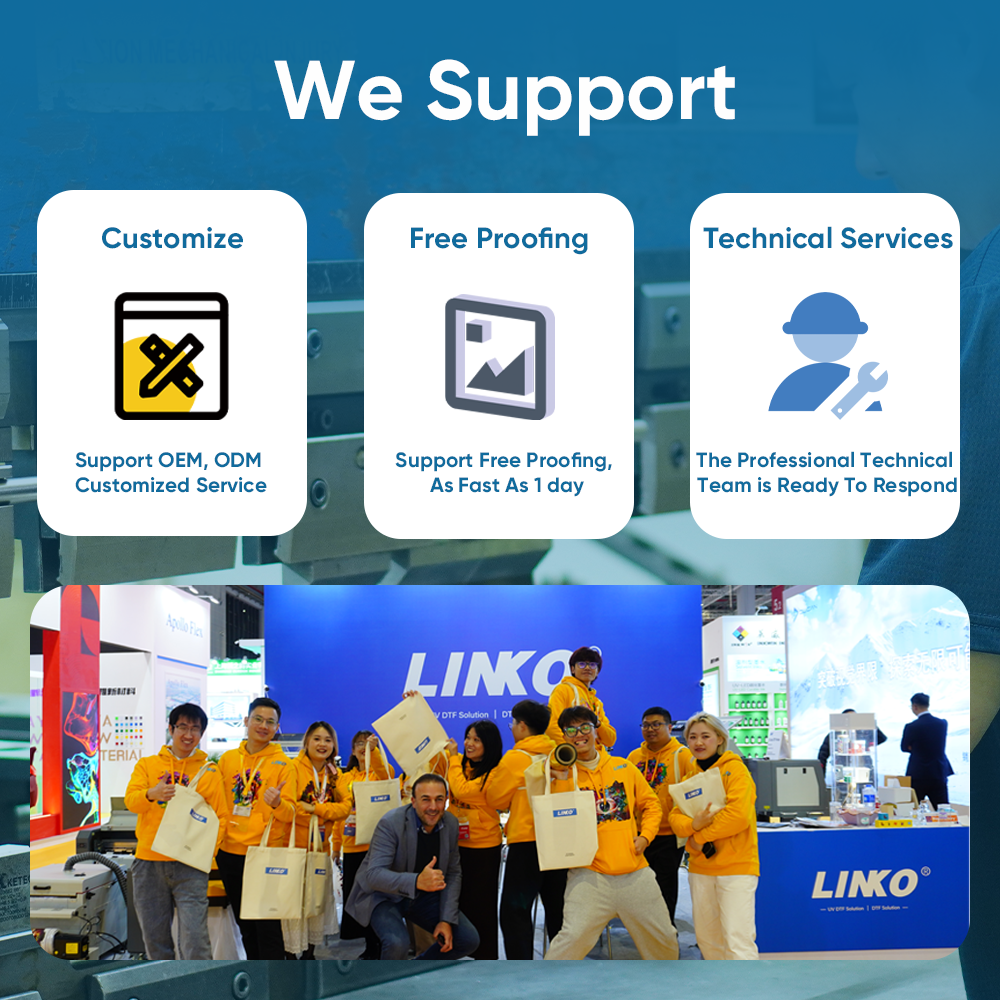 LINKO Desktop Roll A3 DTF Printer Dual i1600 Print head DTF Printer Printing Machine For Cotton T-shirt Printing