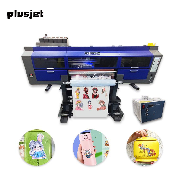 Plusjet PJ-60WP digital sustainable 6 colors uv ink uv dtf crystal label 60 cm printer film transfer printing machine