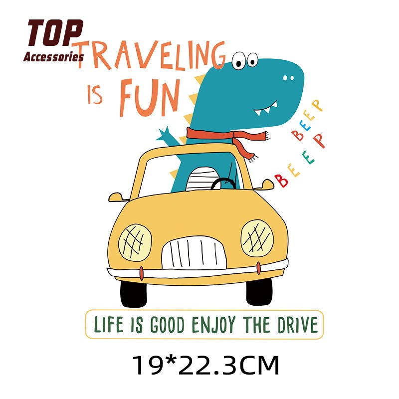 Cartoon Dinosaur Saints Heat Transfer Designs for Kids Washable Printed DIY T Shirt Garment Stickers