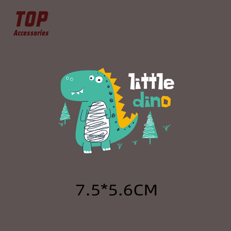 Cartoon Dinosaur Saints Heat Transfer Designs for Kids Washable Printed DIY T Shirt Garment Stickers