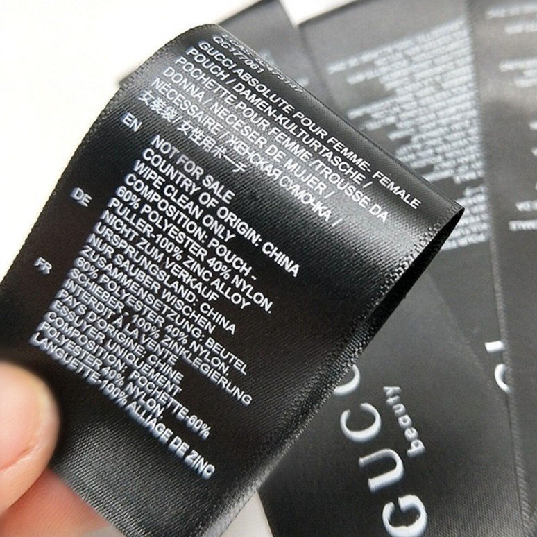 Logo Printed Transfer Fabric Nylon label,Ribbon Sewn-in Clothing Label Care Label, Sewn-in Care Label