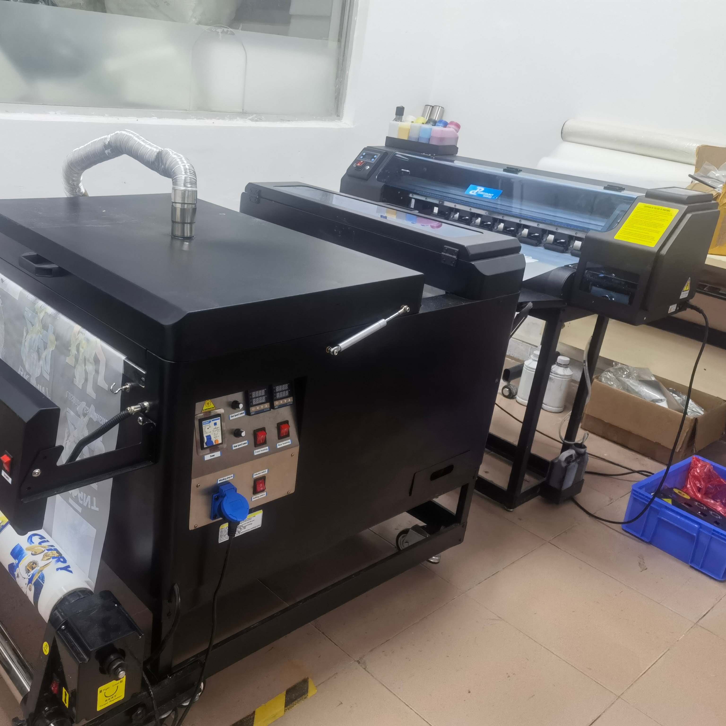 A1 All in One Impresora DTF Printer PET Film with Automatic Dtf Powder Dyer Oven Machine for Black Cotton Tshirt Transfer Print