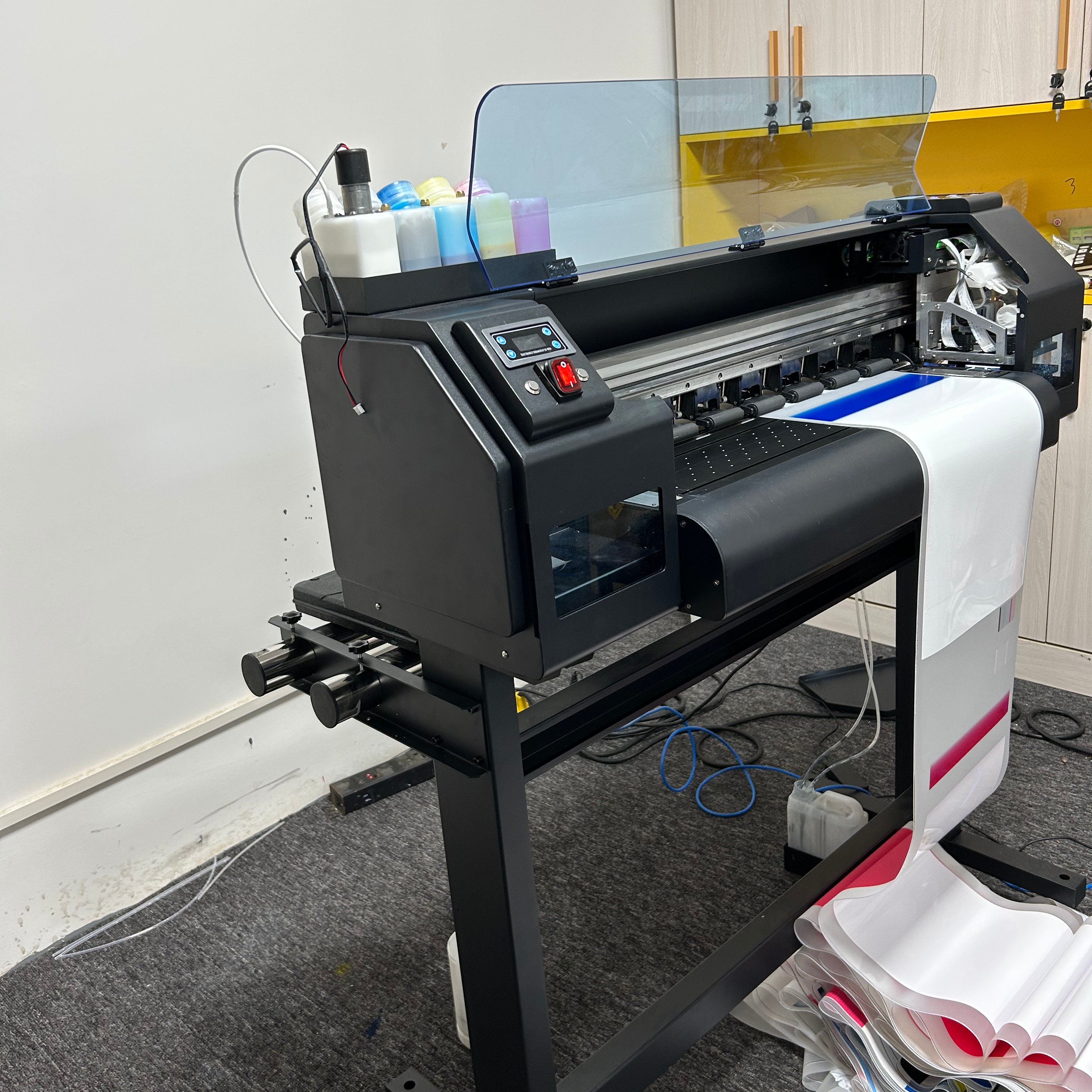 A1 All in One Impresora DTF Printer PET Film with Automatic Dtf Powder Dyer Oven Machine for Black Cotton Tshirt Transfer Print