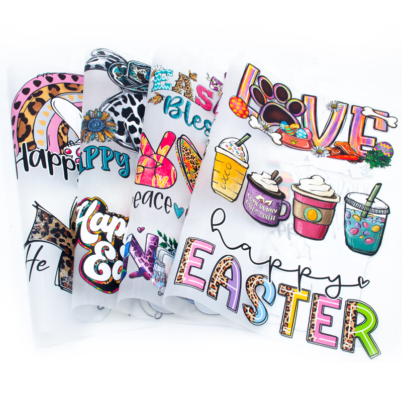 Wholesale custom printable plastisol vinyl film designs sticker logo dtf heat transfer designs for t shirts
