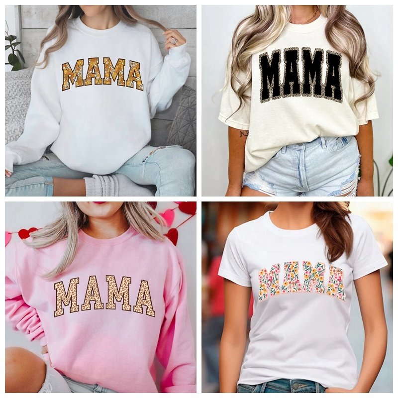 New 78+ Custom Retro Floral MAMA DTF Transfers Blessed MAMA DTF Tshirt Transfers Screen Print Heat Iron on Stickers For Shirts